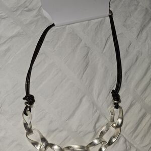 Rustic Silver Link Necklace